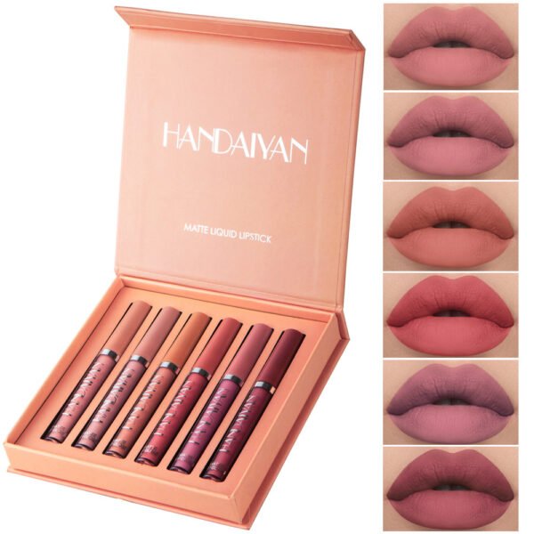 Handaiyan Matte Lip Glaze Liquid Lipstick Mini Tube Lip Gloss Waterproof Non Stick Cup Lip Gloss Genuine - Image 8